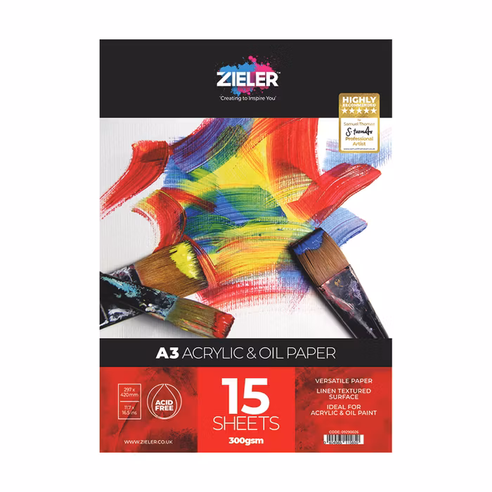 Akrylfärgset Zieler Premium A3 Easel Acrylic Gift Set (18-pieces)