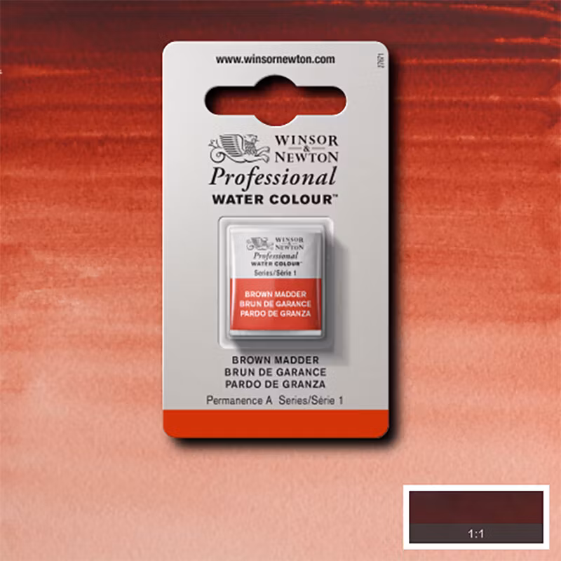 Akvarellfärg Winsor & Newton Prof. 1/2-kopp  Brown madder 056 S1