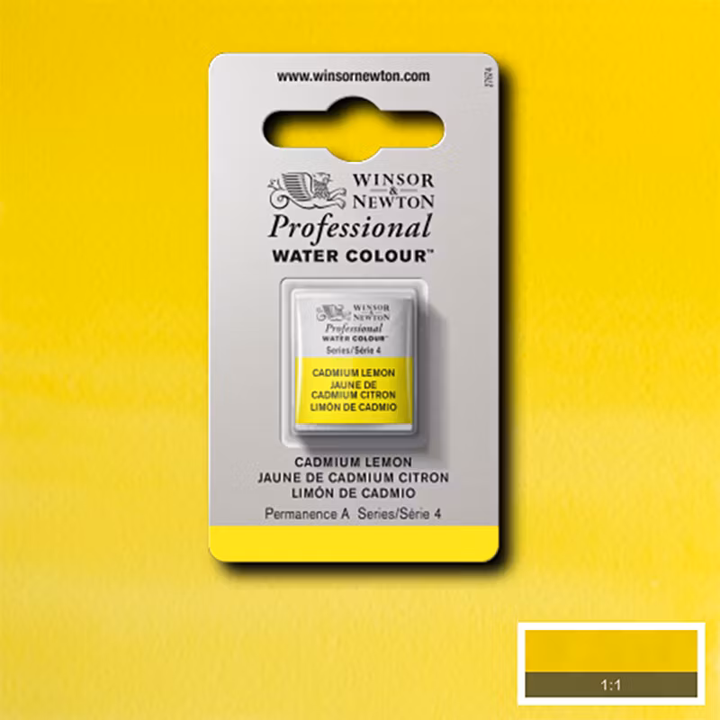 Akvarellfärg Winsor & Newton Prof. 1/2-kopp  Cadmium lemon 086 S4