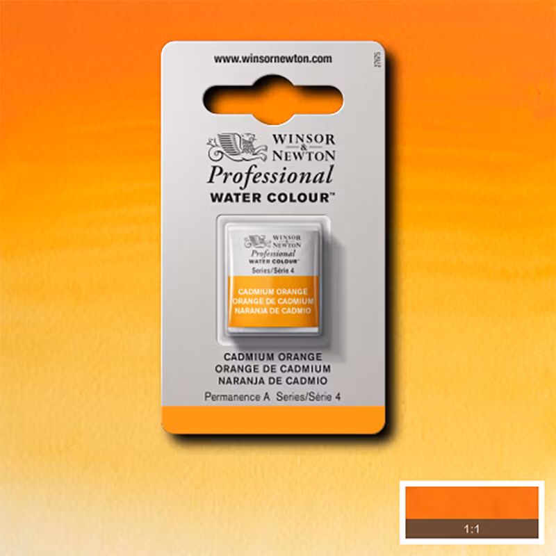 Akvarellfärg Winsor & Newton Prof. 1/2-kopp  Cadmium orange 089 S4