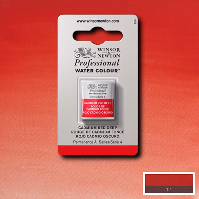 Akvarellfärg Winsor & Newton Prof. 1/2-kopp  Cadmium red deep 097 S4