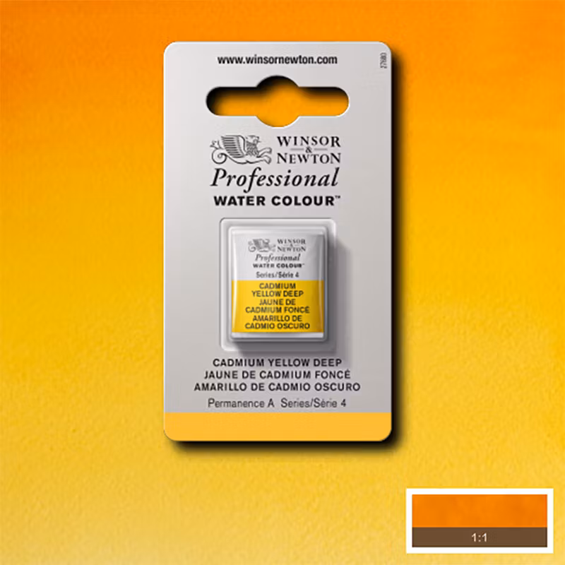 Akvarellfärg Winsor & Newton Prof. 1/2-kopp  Cadmium yellow deep 111 S4