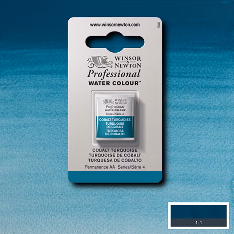Akvarellfärg Winsor & Newton Prof. 1/2-kopp  Cobalt turquoise 190 S4