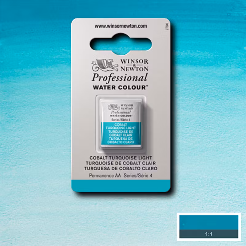 Akvarellfärg Winsor & Newton Prof. 1/2-kopp  Cobalt turquoise light 191 S4