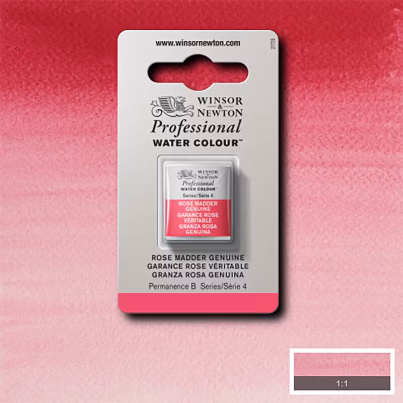 Akvarellfärg Winsor & Newton Prof. 1/2-kopp  Rose madder genuine 587 S4