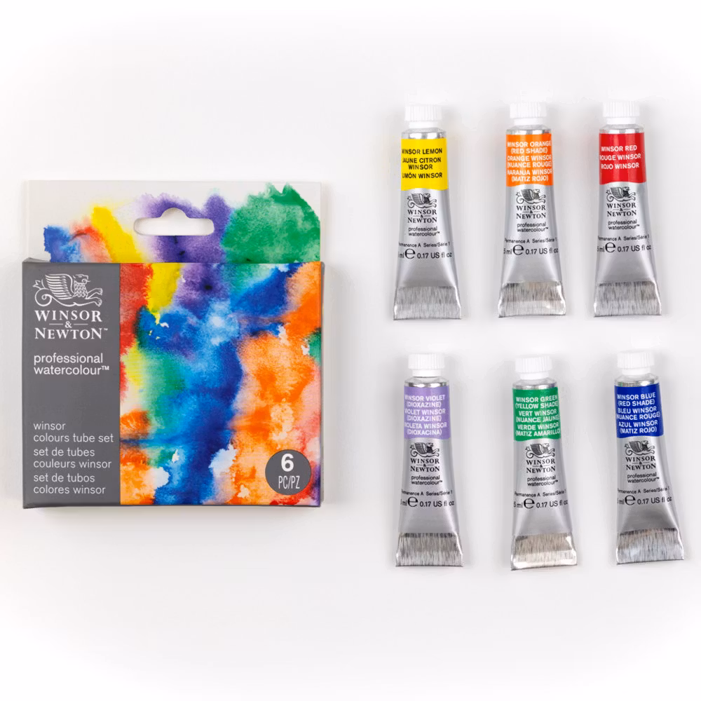 Akvarellfärgset Winsor & Newton professionell-Winsor Set 6st - 5ml tuber