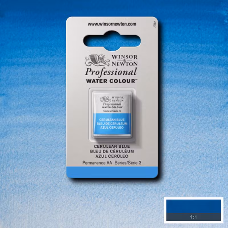 Akvarellfärg Winsor & Newton Prof. 1/2-kopp  Cerulean blue 137 S3