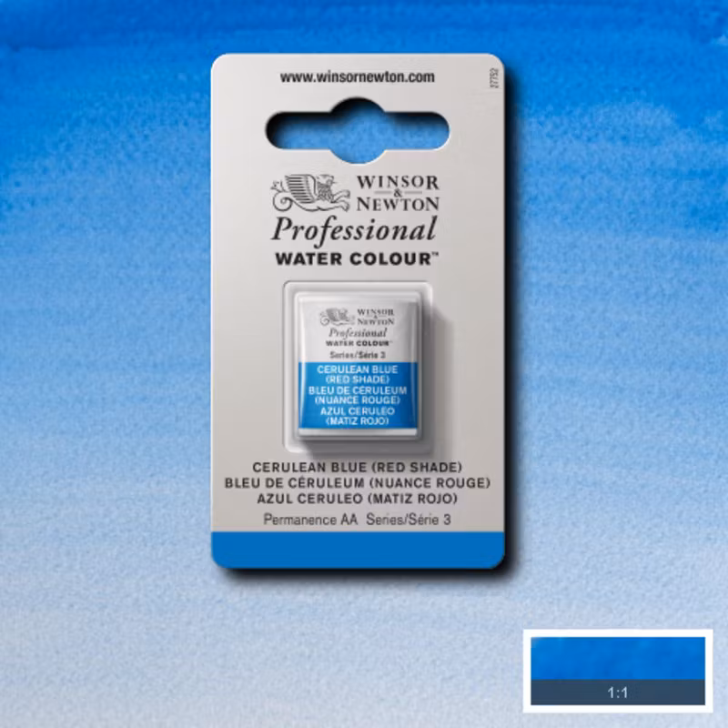Akvarellfärg Winsor & Newton Prof. 1/2-kopp  Cerulean Blue (Red Shade)  140 S3