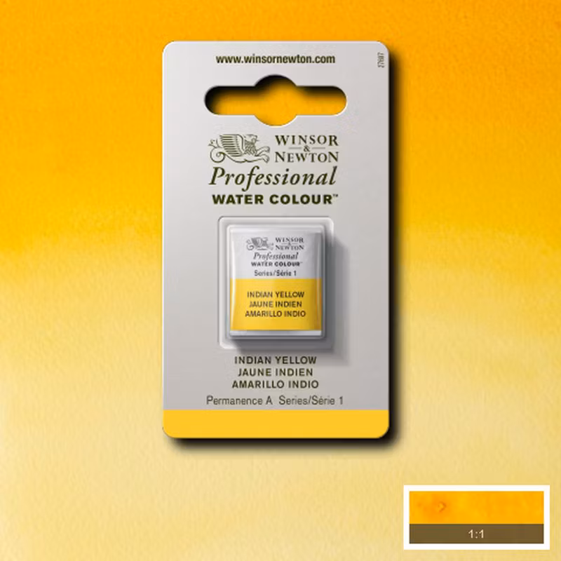 Akvarellfärg Winsor & Newton Prof. 1/2-kopp  Indian yellow 319 S1