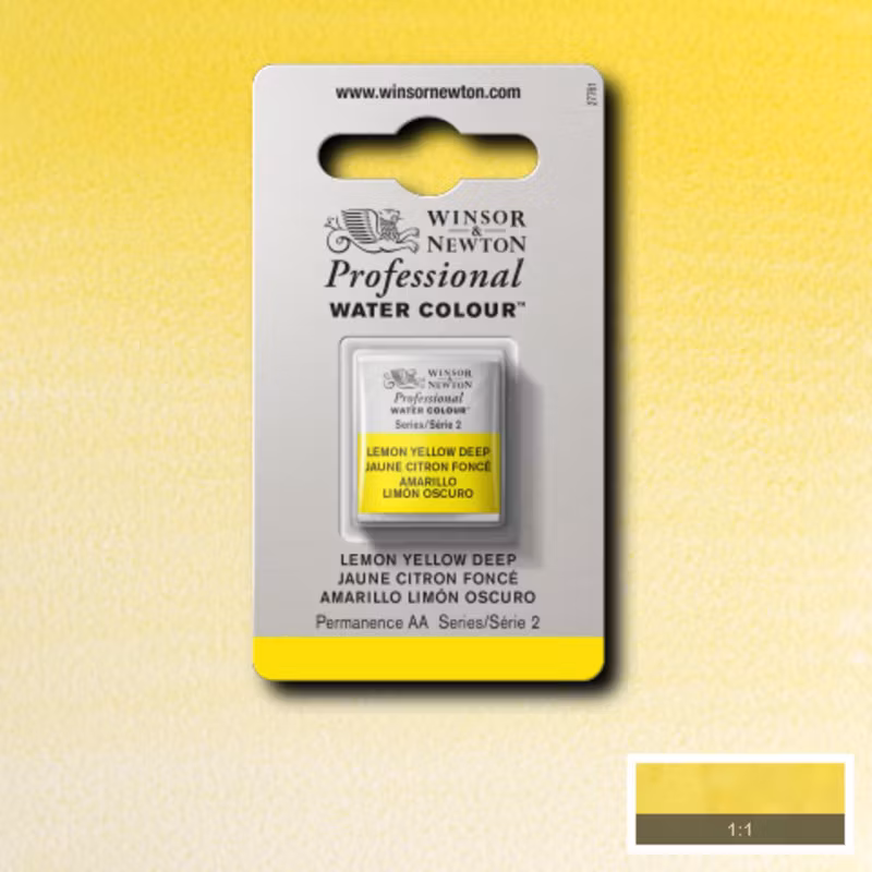 Akvarellfärg Winsor & Newton Prof. 1/2-kopp  Lemon Yellow Deep  348 S2