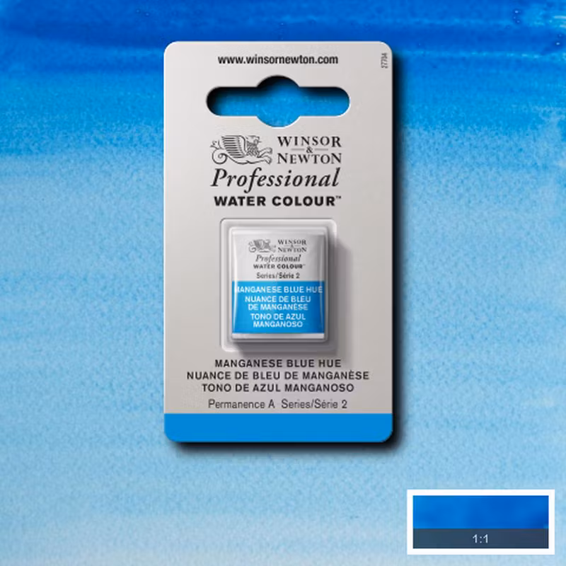 Akvarellfärg Winsor & Newton Prof. 1/2-kopp  Manganese blue hue 379 S2