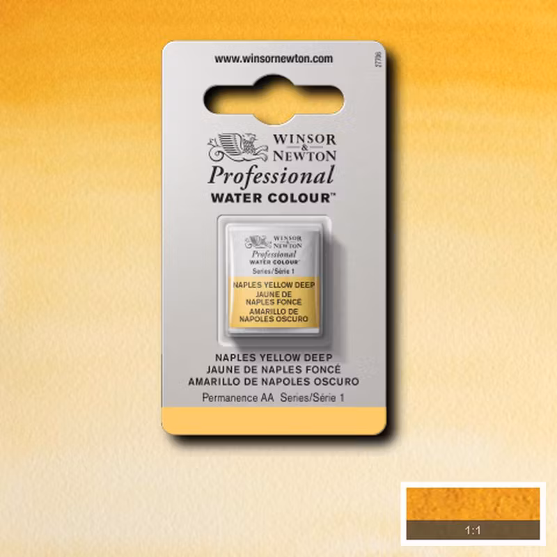 Akvarellfärg Winsor & Newton Prof. 1/2-kopp  Naples yellow deep 425 S1
