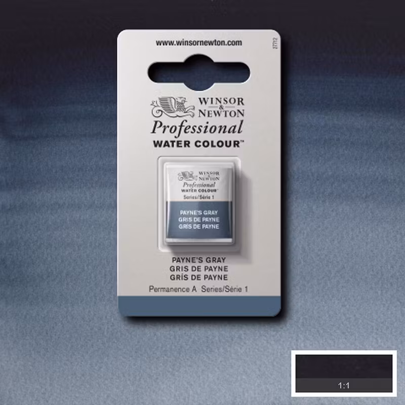 Akvarellfärg Winsor & Newton Prof. 1/2-kopp  Payne’s gray 465 S1