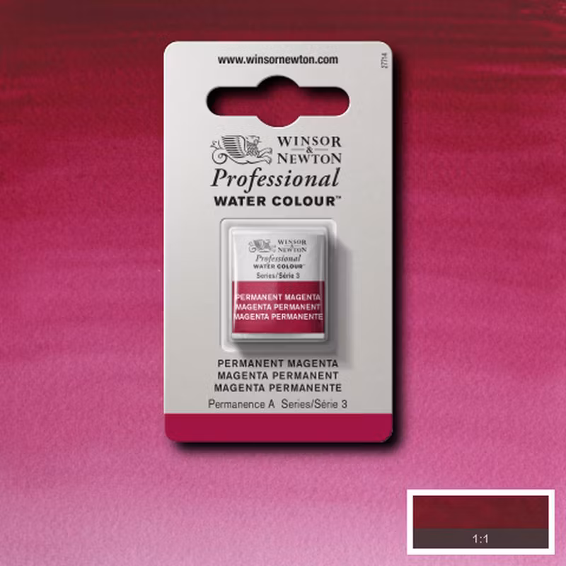 Akvarellfärg Winsor & Newton Prof. 1/2-kopp  Permanent magenta  489 S3