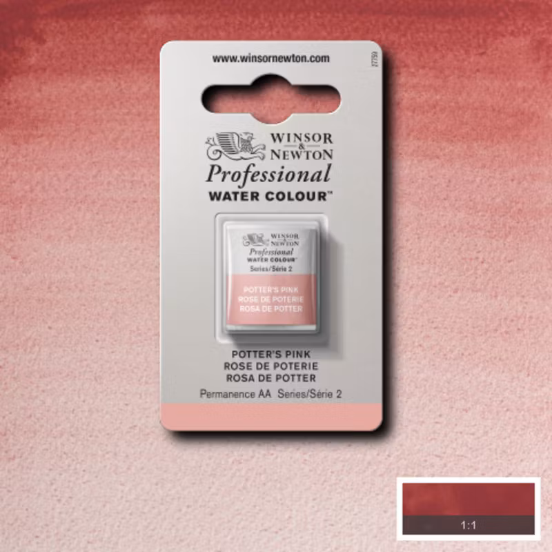 Akvarellfärg Winsor & Newton Prof. 1/2-kopp  Potters Pink  537 S2