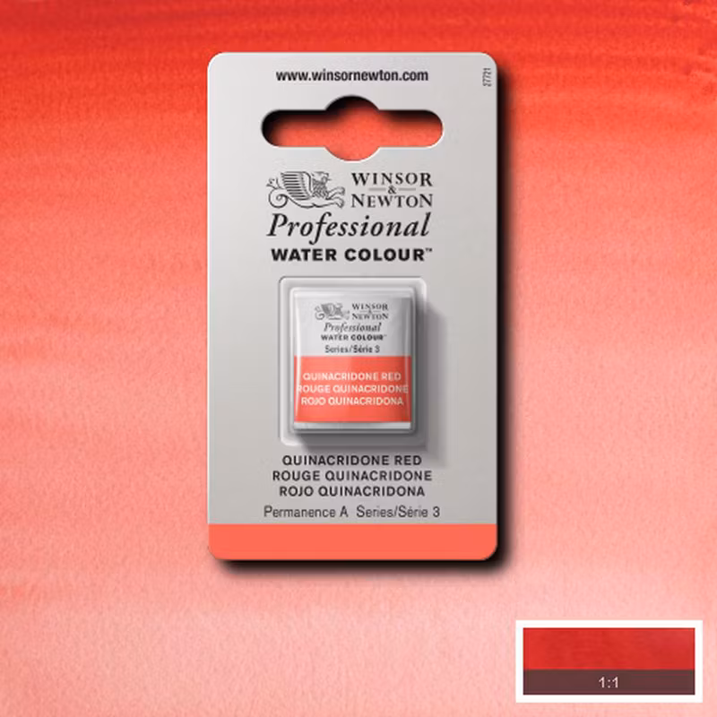 Akvarellfärg Winsor & Newton Prof. 1/2-kopp  Quinacridone red 548 S3