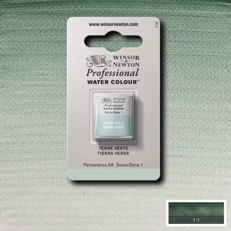 Akvarellfärg Winsor & Newton Prof. 1/2-kopp  Terre verte 637 S1
