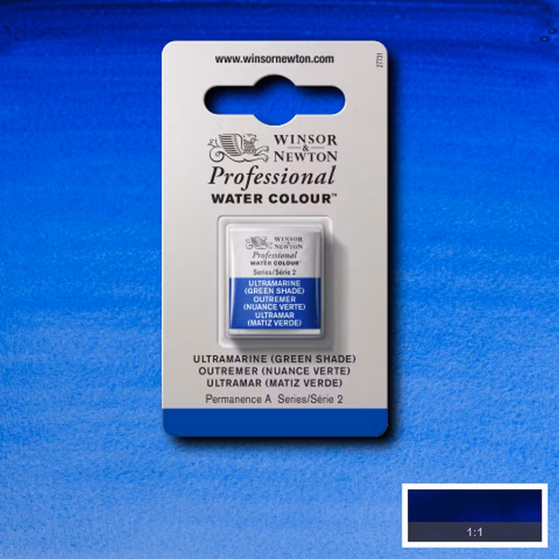 Akvarellfärg Winsor & Newton Prof. 1/2-kopp  Ultramarine (green shade) 667 S2