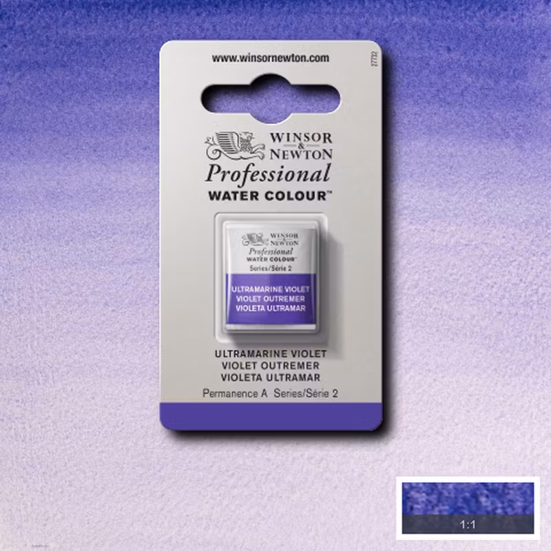 Akvarellfärg Winsor & Newton Prof. 1/2-kopp  Ultramarine violet 672 S2