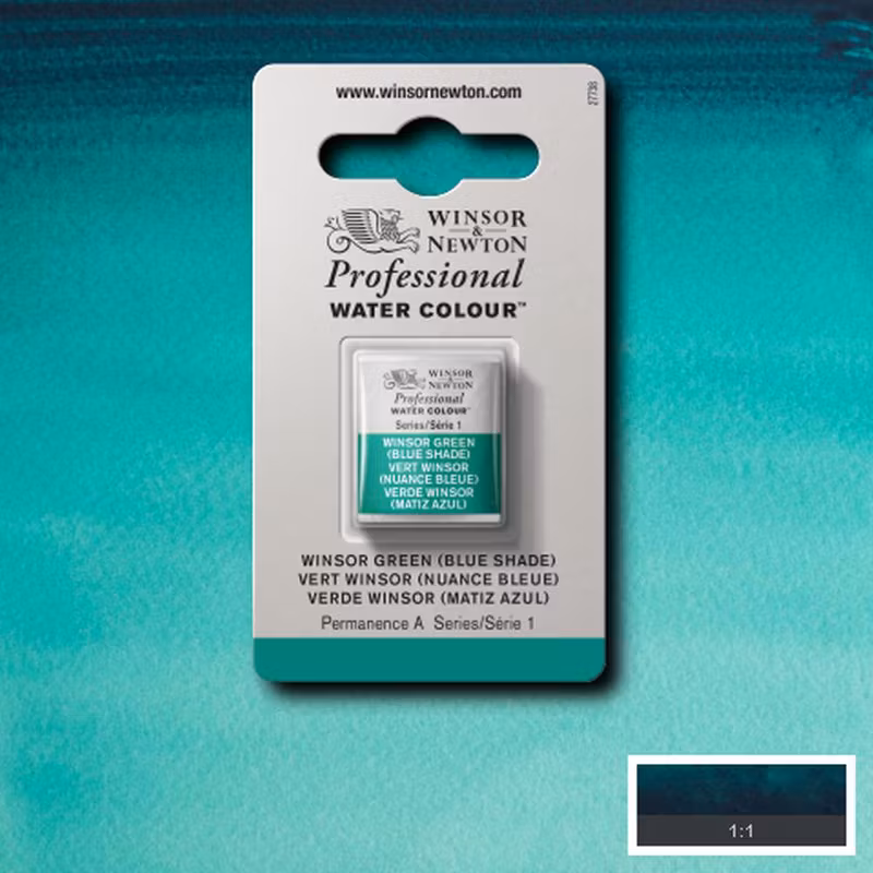 Akvarellfärg Winsor & Newton Prof. 1/2-kopp  Winsor green (blue shade) 719 S1