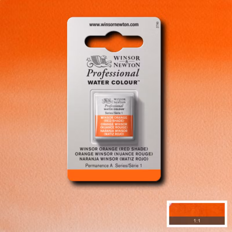 Akvarellfärg Winsor & Newton Prof. 1/2-kopp  Winsor Orange Red shade 723 S1