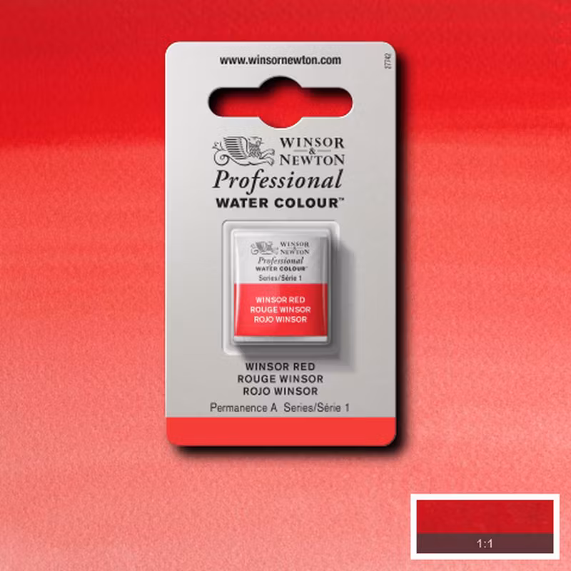 Akvarellfärg Winsor & Newton Prof. 1/2-kopp  Winsor red 726 S1