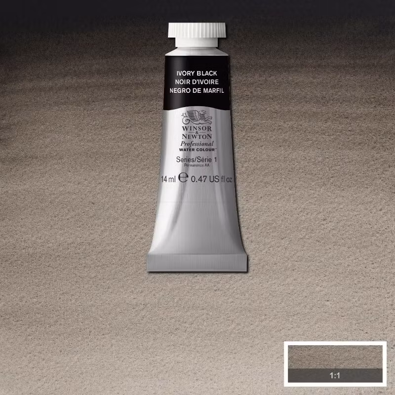 Akvarellfärg Winsor & Newton Prof. 14ml  Ivory black 331 (3F) S1