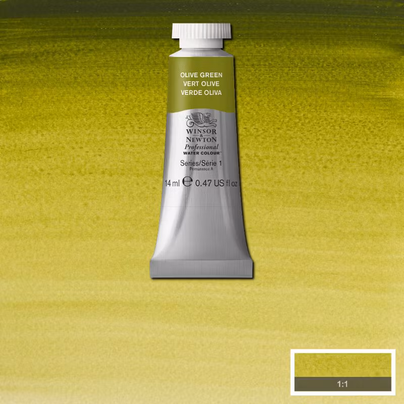 Akvarellfärg Winsor & Newton Prof. 14ml  Olive green 447 (3F) S1