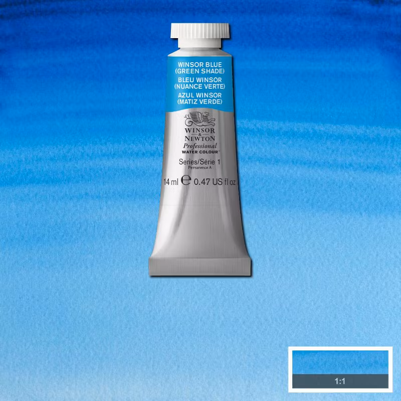 Akvarellfärg Winsor & Newton Prof. 14ml  Winsor blue (green shade) 707 (3F) * S1