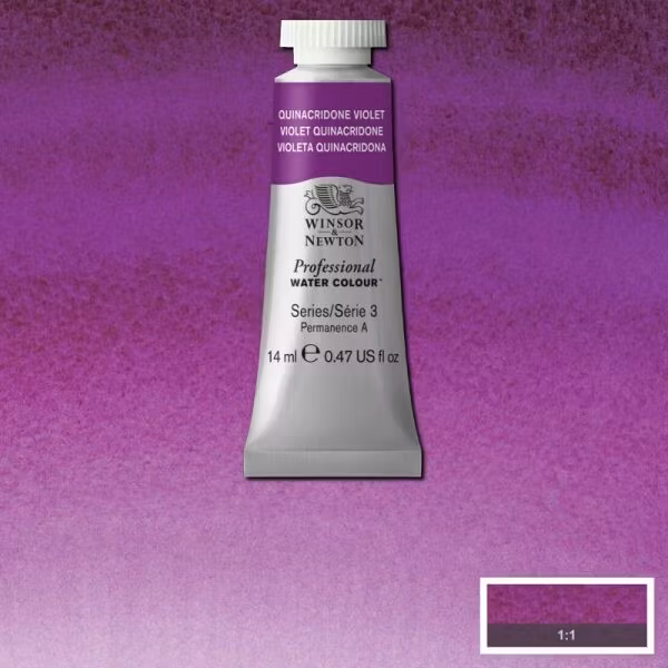 Akvarellfärg Winsor & Newton Prof. 14ml  Quinacridone violet 550 (3F)