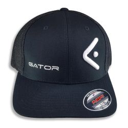 Gator Trucker Cap Black S-M (text+white logo)