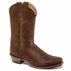 Old West Westernboots El Paso Brown Antiqua Hand Painted Foot & Shaft
