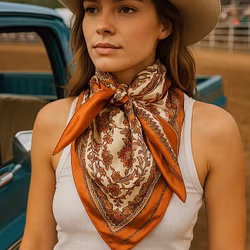 Paisley Wild Rug Burnt Orange Brown White