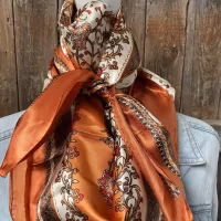 Paisley Wild Rug Burnt Orange Brown White