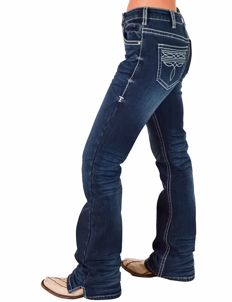 Cowgirl Tuff Co Winter Bootcut Stitch Jeans Short
