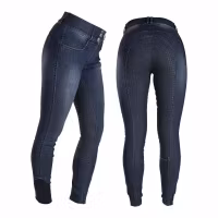 Horselife ridbyxa Candy denim silicon