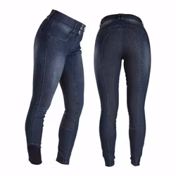 Horselife ridbyxa Candy denim silicon