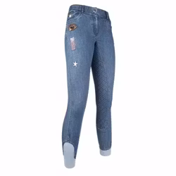 HKM Patches denimridbyxa silikonskodd