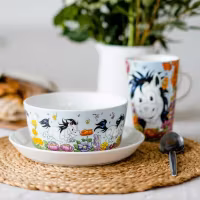 Lena Furberg Hästen Mulle skål Blomsteräng