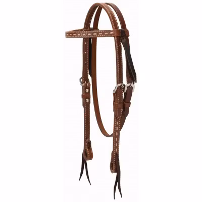 Weaver huvudlag Turquoise Cross Rawhide