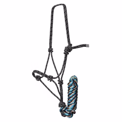 Professionals Choice rope halter Black Turquoise