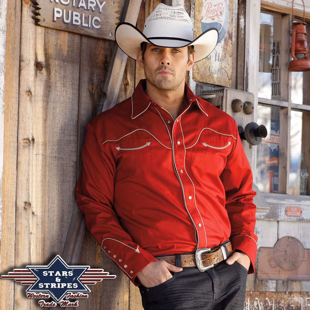 Stars & Stripes westernshirt Jack Red B