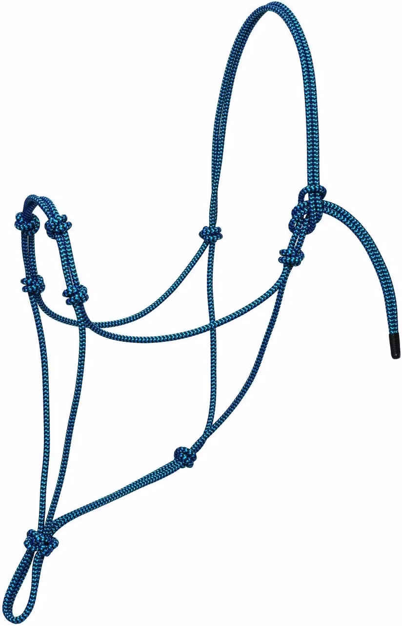 Weaver Silvertip Four Knot Ropehalter - Blue/Black