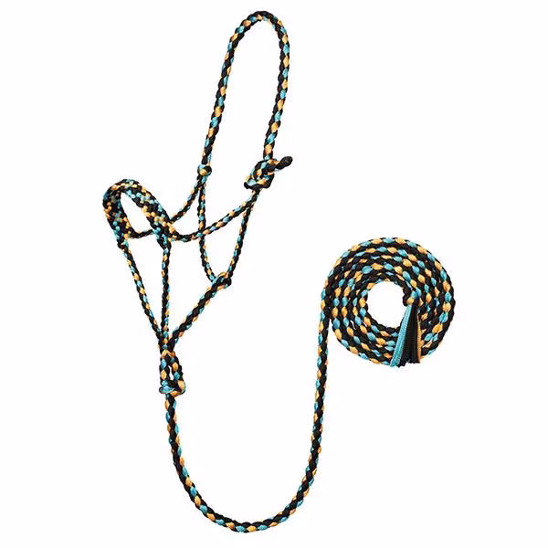 Weaver Braided Ropehalter Black/Saffron/Mint