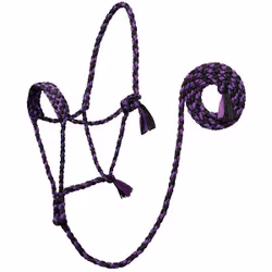 Weaver Braided Ropehalter with 7" lead Black/Purple