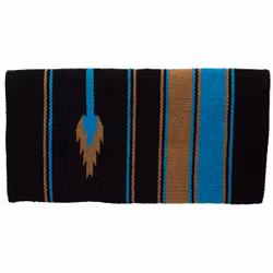 Weaver double weave acrylic saddle blanket black/tan/turquoise