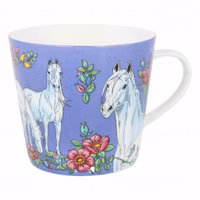Lena Furberg Mugg Mulle Blå Hästar
