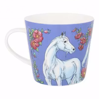 Lena Furberg Mugg Mulle Blå Hästar