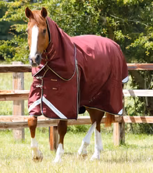 Premier Equine Buster Zero Turnout Rug with Classic Neck Cover Burgundy