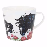 Lena Furberg Mugg Svart Häst Blommor